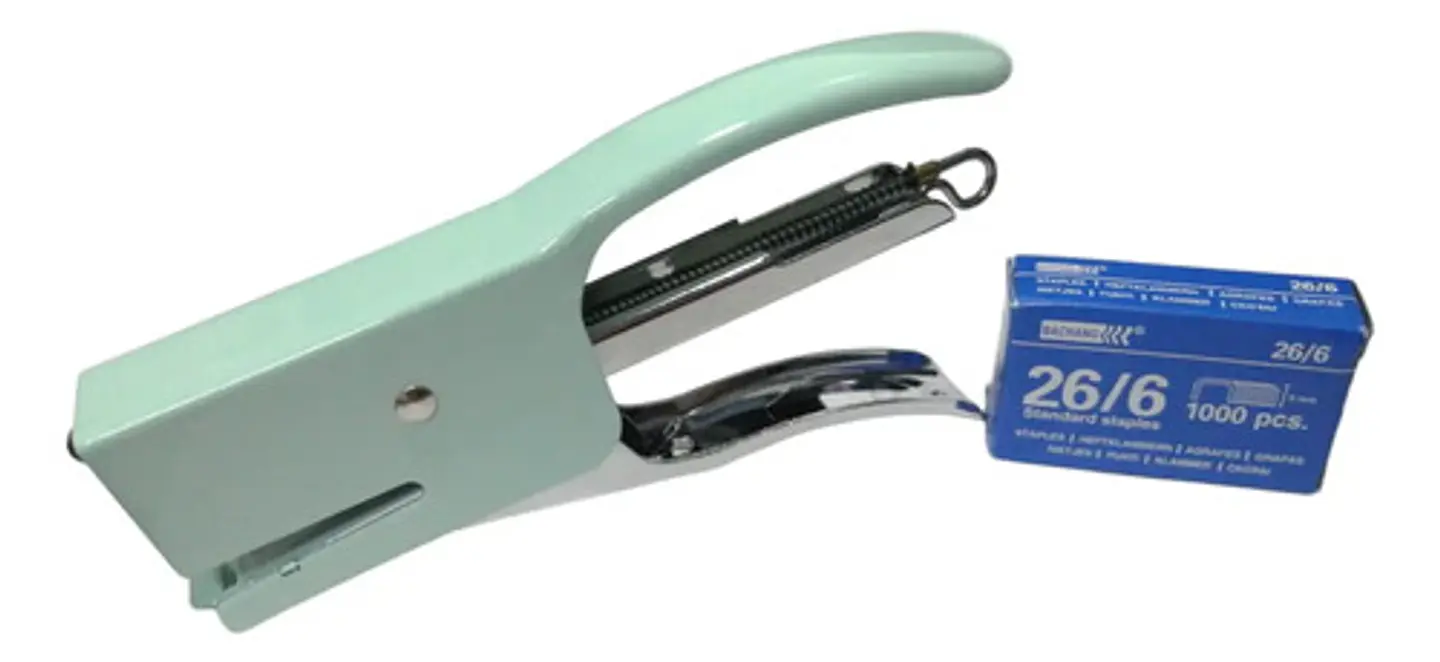 Grapadora Cosedora Metálica De Pinza Estandar + Ganchos Kit 2