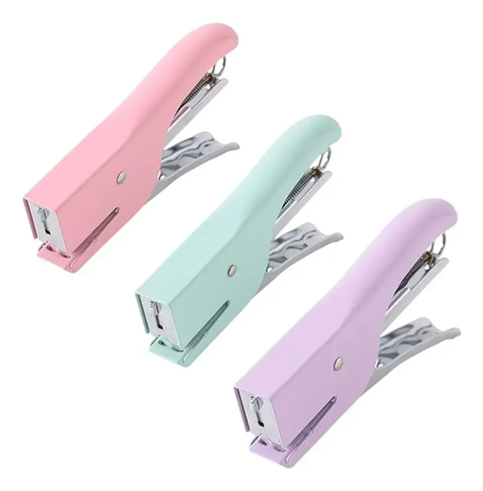 Grapadora Cosedora Metálica De Pinza Estandar + Ganchos Kit 6