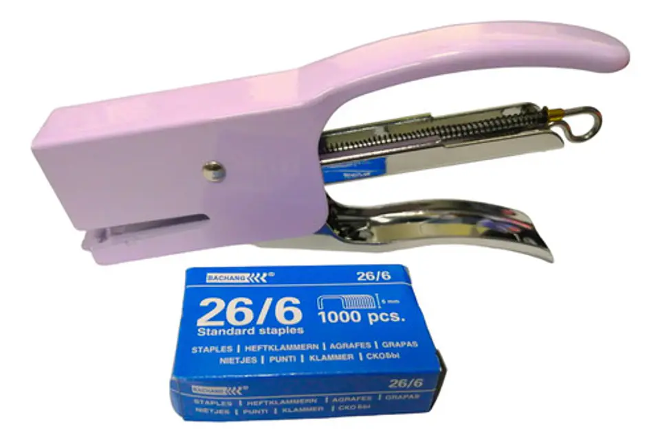 Grapadora Cosedora Metálica De Pinza Estandar + Ganchos Kit 13