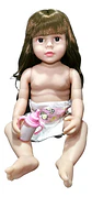 Muñeca Bebé Reborn Macro 55cm Cuerpo Blando Silicona Articulada Rosa - Miniatura 6