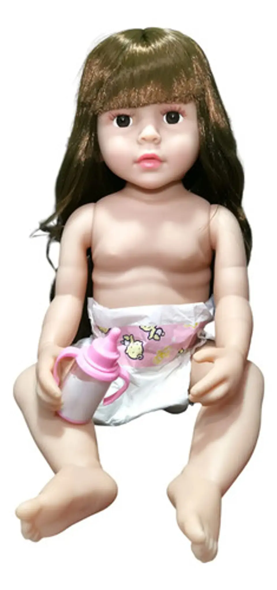 Muñeca Bebé Reborn Macro 55cm Cuerpo Blando Silicona Articulada Rosa 6