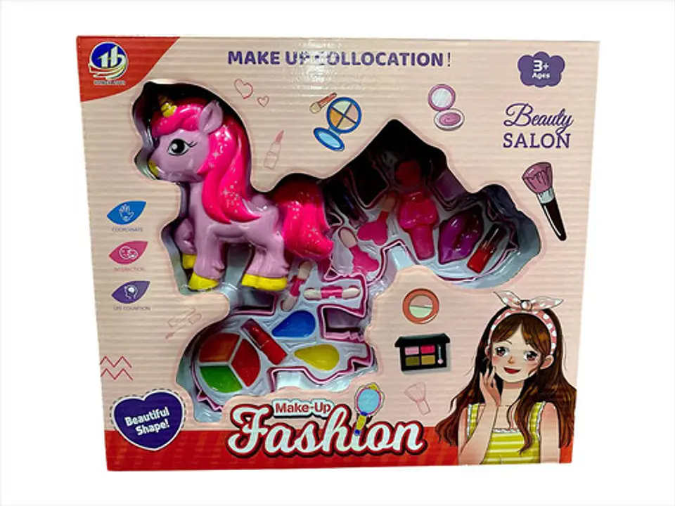 Kit De Maquillaje Infantil Unicornio Guandong 14 Piezas Lavable 1
