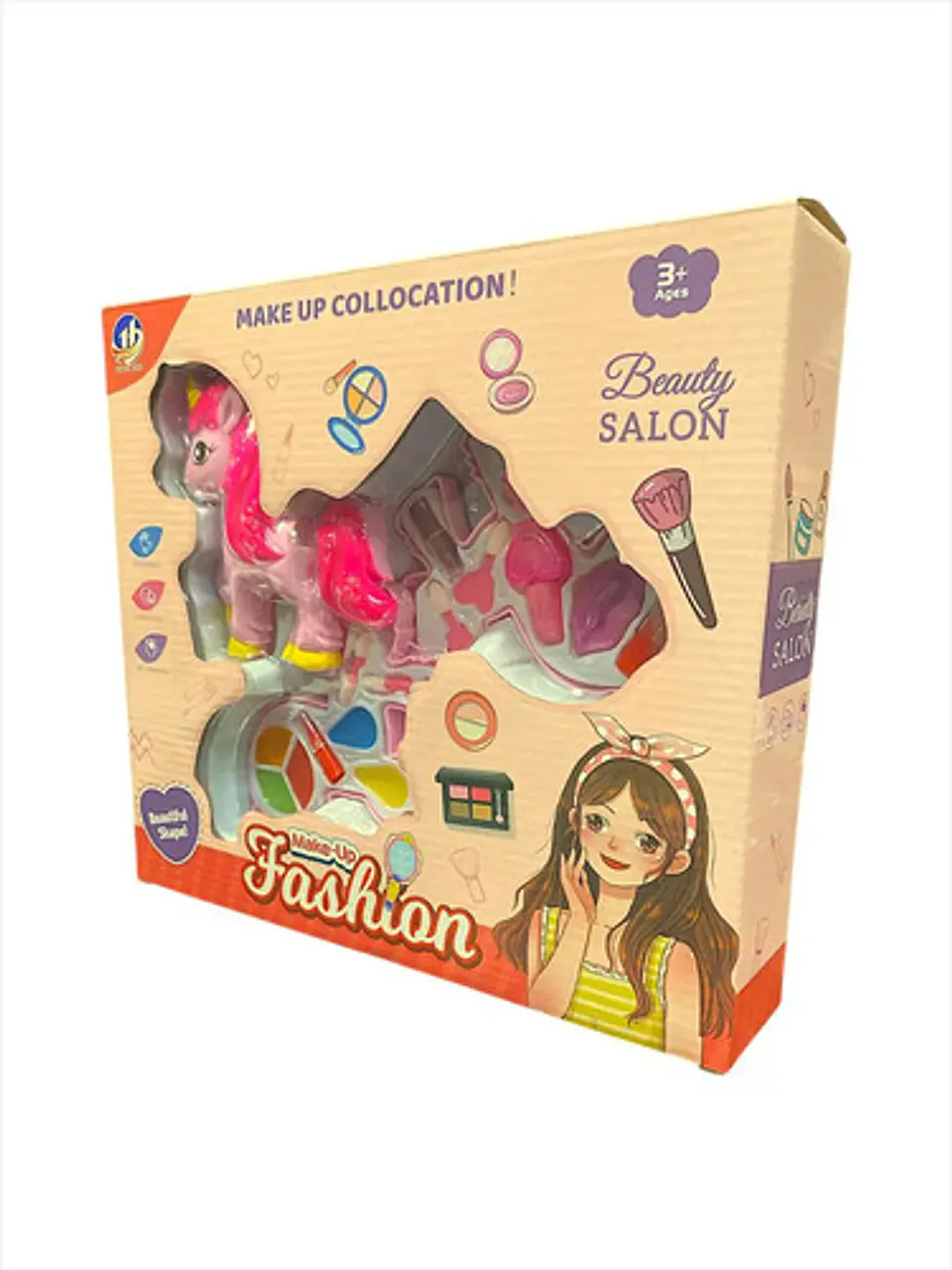 Kit De Maquillaje Infantil Unicornio Guandong 14 Piezas Lavable 3