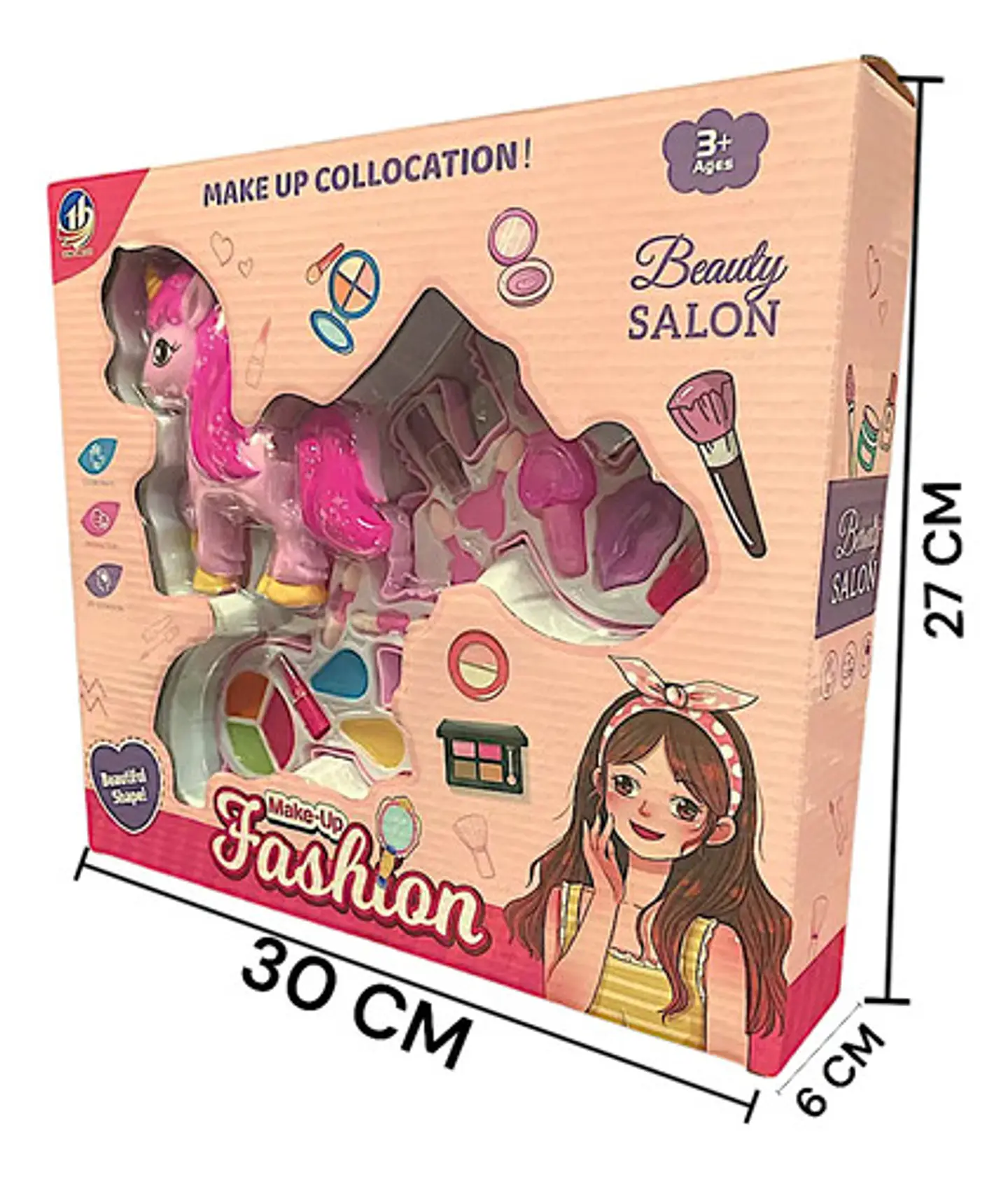 Kit De Maquillaje Infantil Unicornio Guandong 14 Piezas Lavable 4