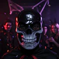 Máscara De Calavera Para Adultos, Medio Rostro En Negro - Miniatura 3