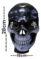 Máscara De Calavera Para Adultos, Medio Rostro En Negro - Miniatura 4