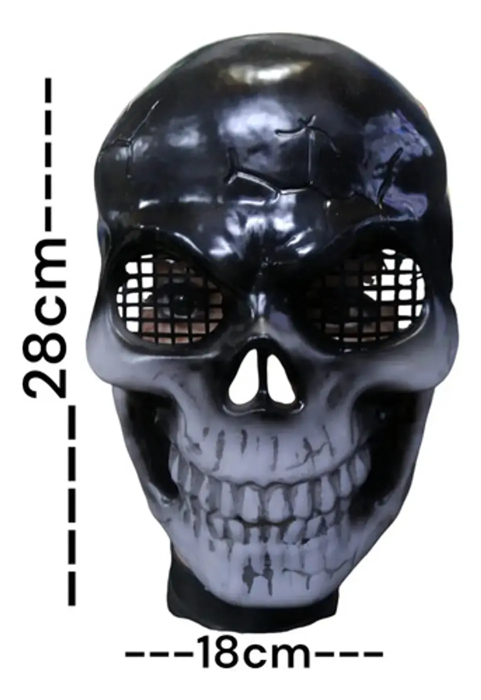 Máscara De Calavera Para Adultos, Medio Rostro En Negro 4