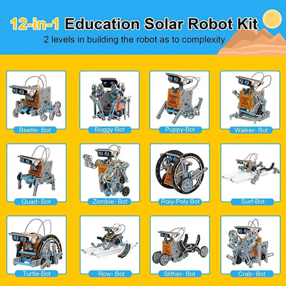 Robot Juguete Educativo Kit Solar 12 En 1 Robotica Stem Arma Color Blanco Personaje Robot Blanco 12 En 1 5
