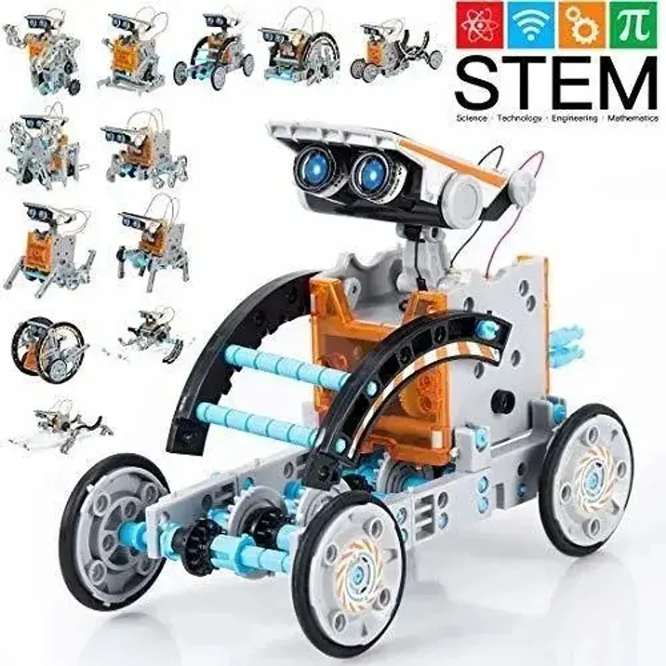 Robot Juguete Educativo Kit Solar 12 En 1 Robotica Stem Arma Color Blanco Personaje Robot Blanco 12 En 1 6
