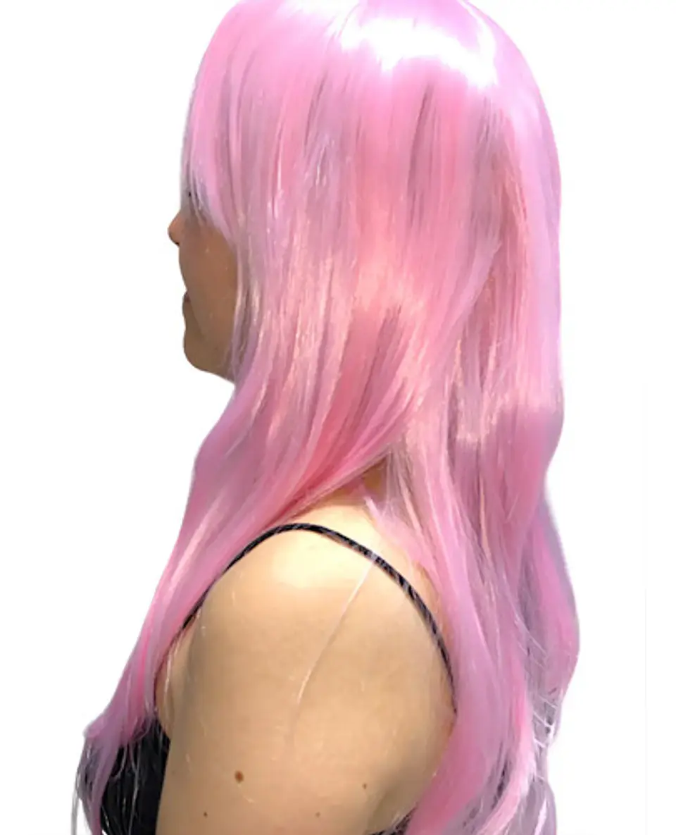 Peluca Larga Lisa Rosa Disfraz Halloween Cosplay Karol G 6