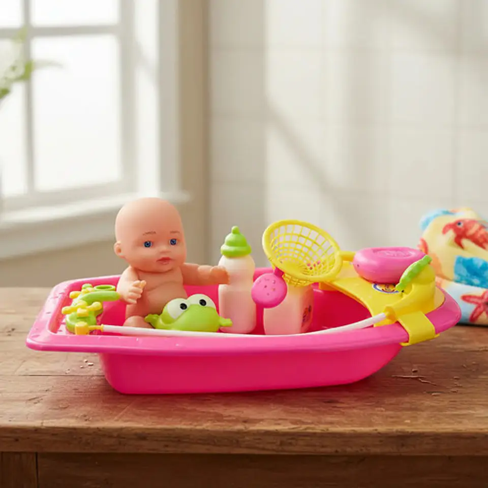 Juguete Bañera Guandong Plástico 3 Años Con Accesorios Baño Piscina 1