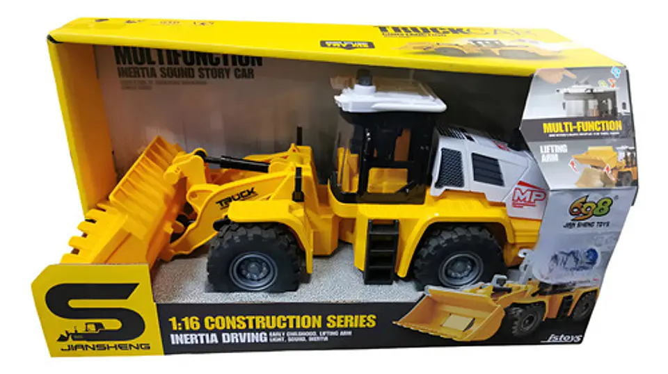 Camión Constructor Retroexcavadora Luz Sonido Niños Juguete Color Amarillo Retroexcavadora Personaje Retro Excavadora 1