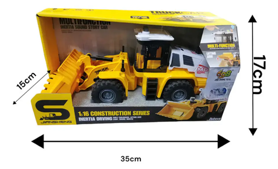Camión Constructor Retroexcavadora Luz Sonido Niños Juguete Color Amarillo Retroexcavadora Personaje Retro Excavadora 2