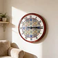 Reloj Pared Macro Cerámica Porcelana Redondo 20cm Romanos Azul Amarillo - Miniatura 1