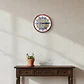Reloj Pared Macro Cerámica Porcelana Redondo 20cm Romanos Azul Amarillo - Miniatura 2