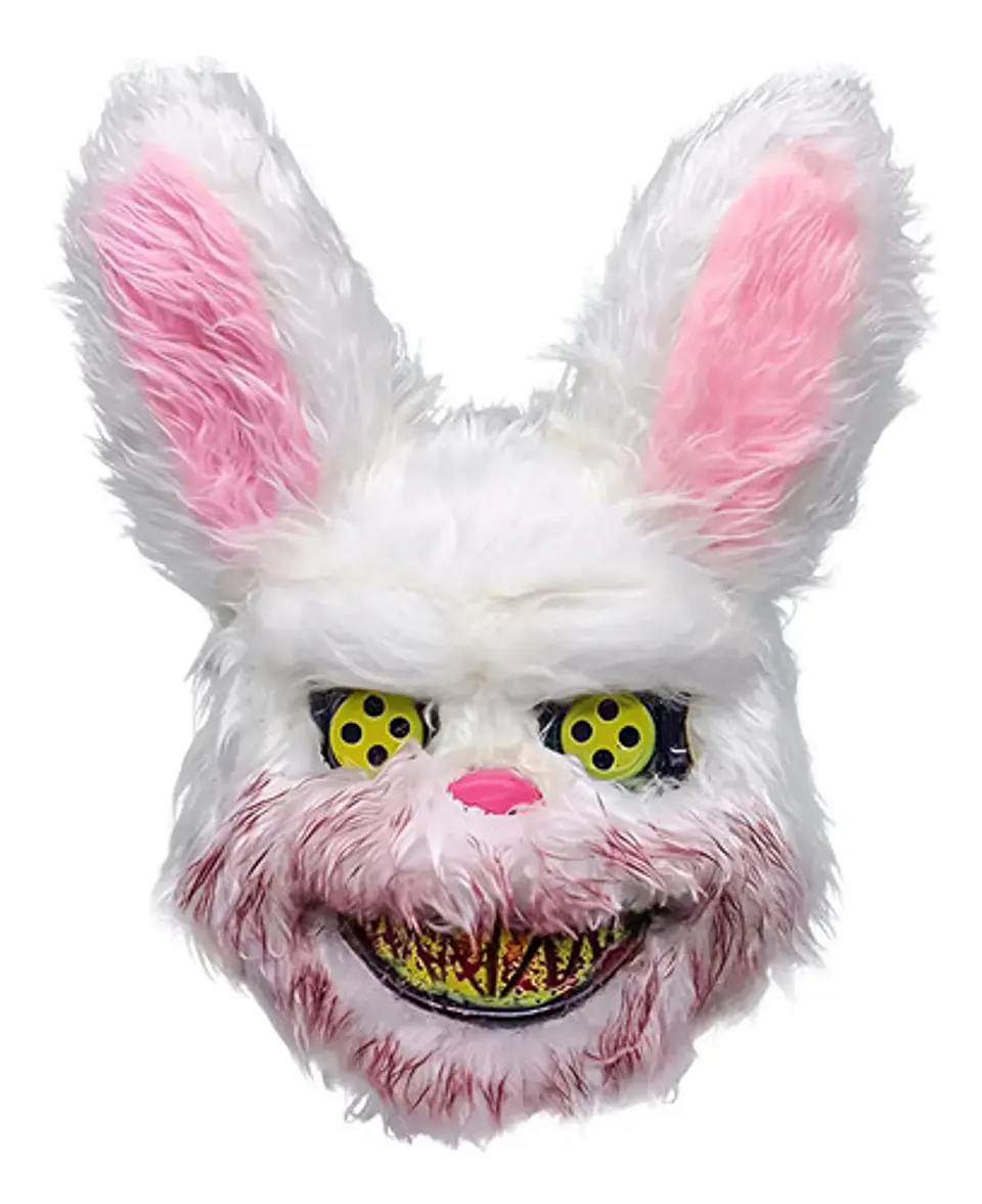 Máscara Conejo Asesino Led Halloween Macro Slipknot Mitad Rostro Blanco 1