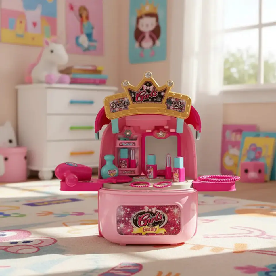 Valija De Juguete Con Maquillaje Y Secador Para Niñas 1