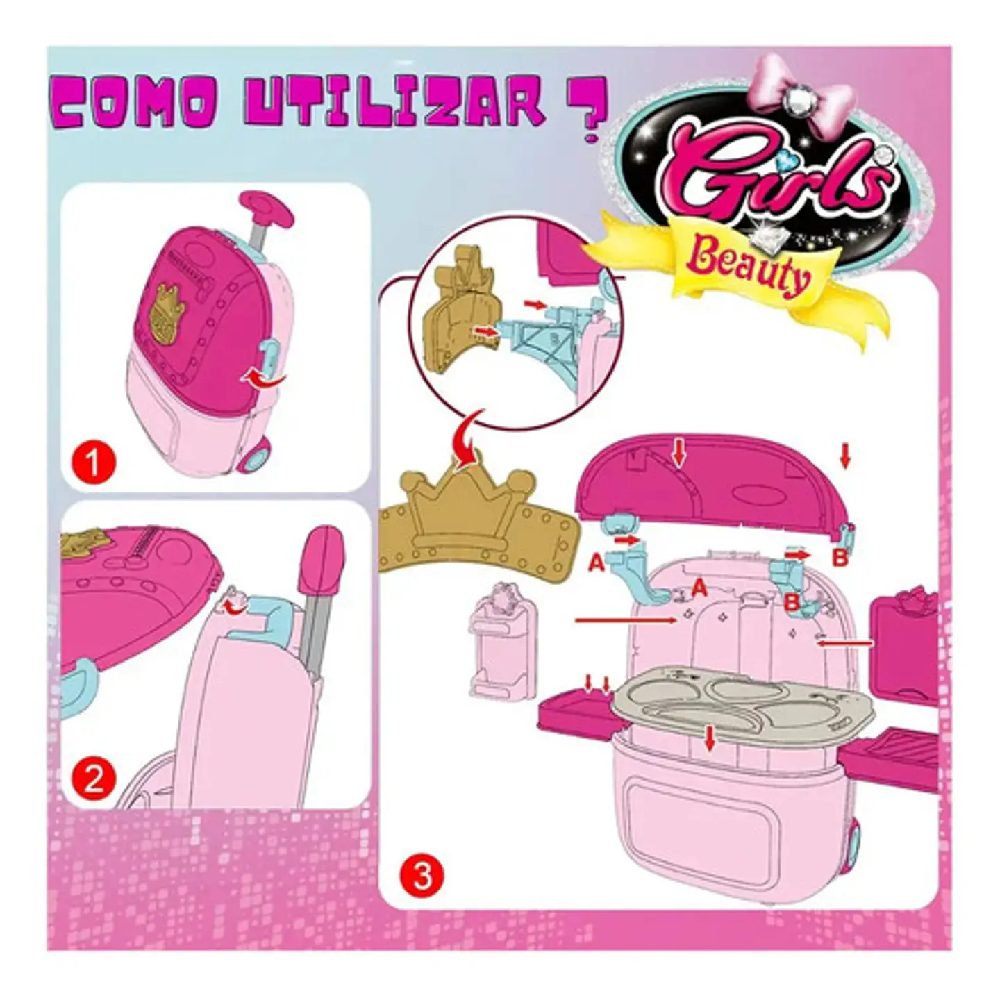 Valija De Juguete Con Maquillaje Y Secador Para Niñas 5