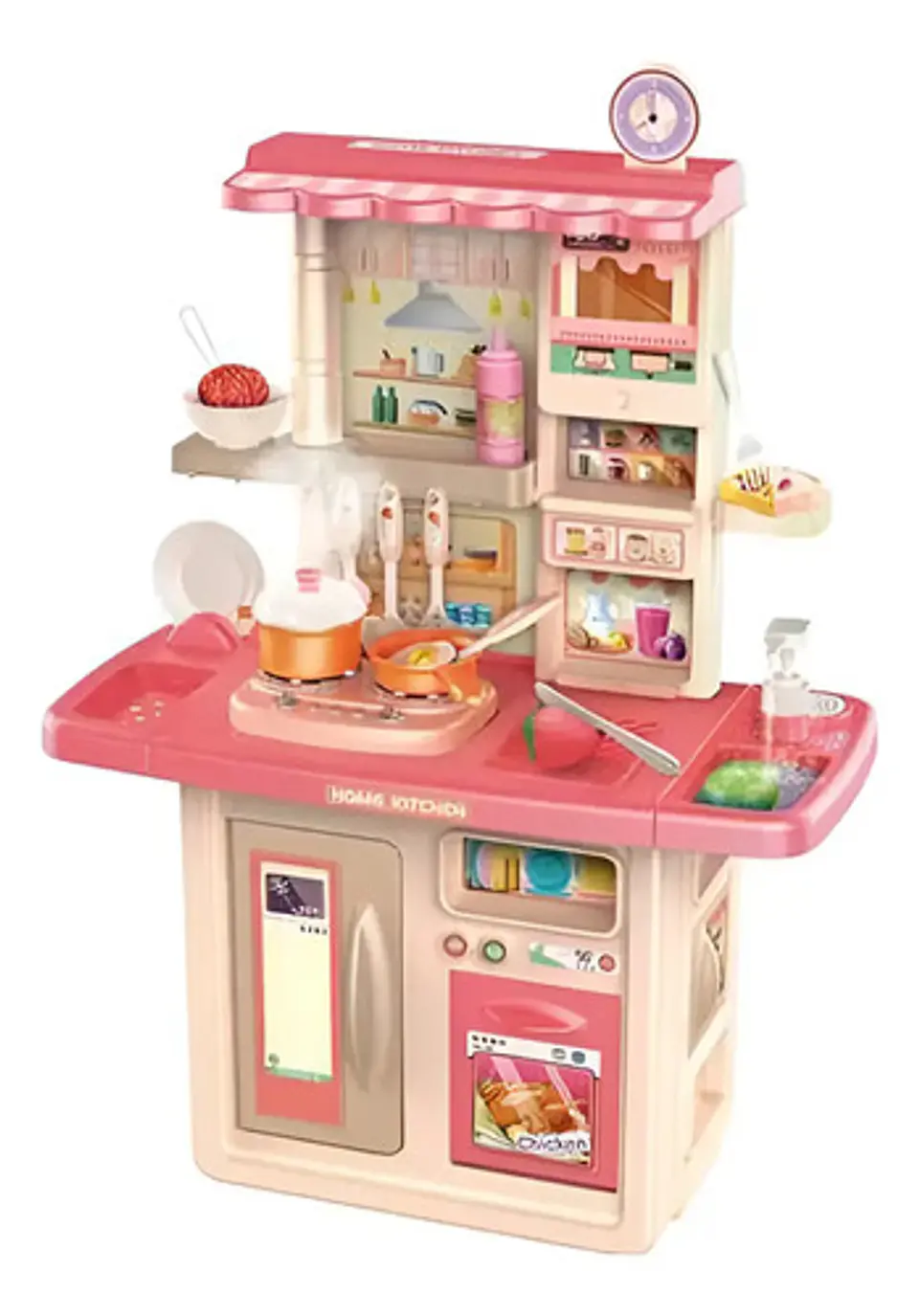 Cocina Juguete Rosa Plástico Diy Modelo 70t2 Con Luz Sonido Horno 1
