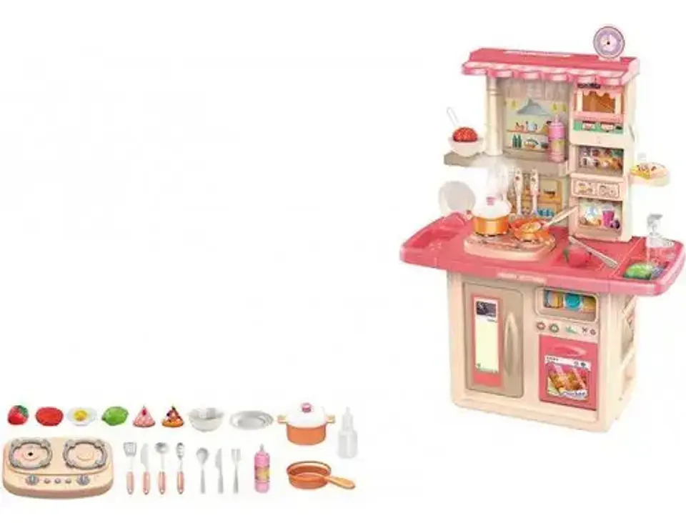 Cocina Juguete Rosa Plástico Diy Modelo 70t2 Con Luz Sonido Horno 3