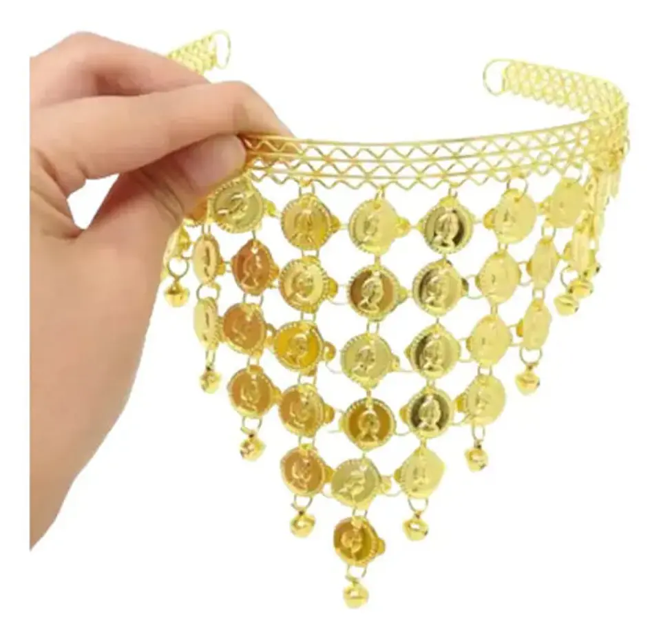 Accesorios Diadema Aretes Cinturon Collar  Danza Del Vientre Disfraz Arabe 3