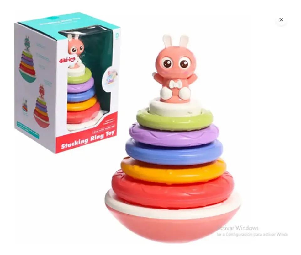 Juguete Apilable Bibi-irn Conejo Rosa Plástico Para Bebés 0-6 Meses 3