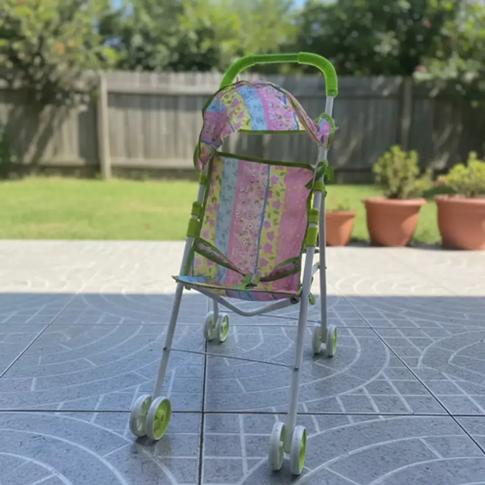 Set Coche Muñecas Niñas Infantil Cuna Comedor Muñecos 3 En 1 2