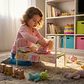Set Coche Muñecas Niñas Infantil Cuna Comedor Muñecos 3 En 1 - Miniatura 5