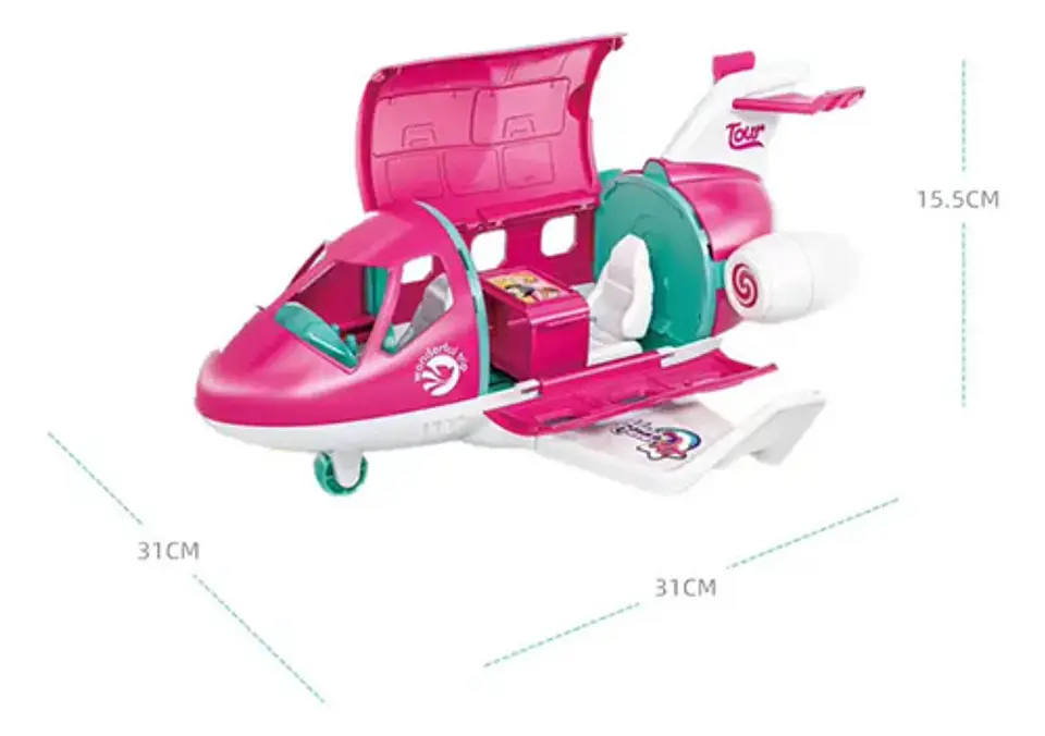 Juego De Avion Azafata Niñas Accesorios Rosa 2