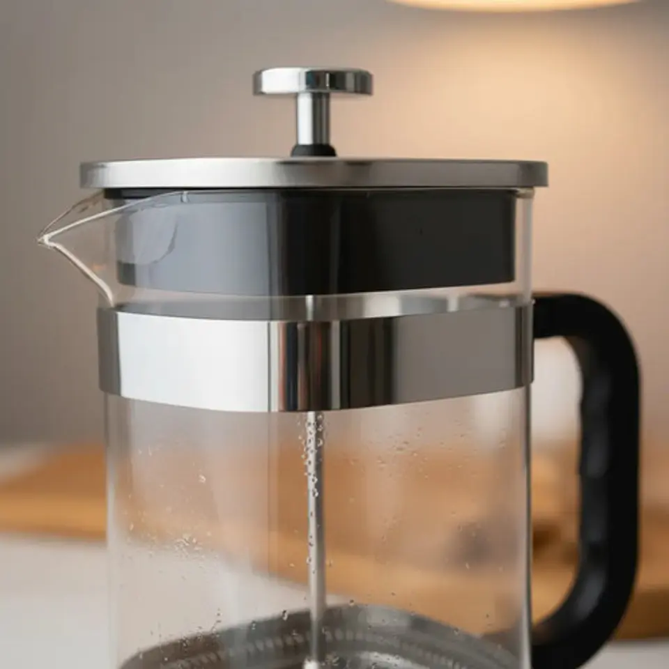 Cafetera Embolo Prensa Francesa 1000cc Vidrio Negra Color Ne 1