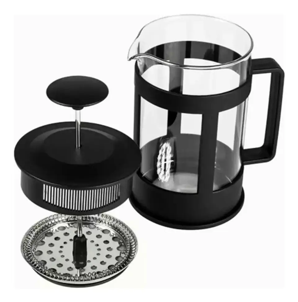 Cafetera Embolo Prensa Francesa 1000cc Vidrio Negra Color Ne 13