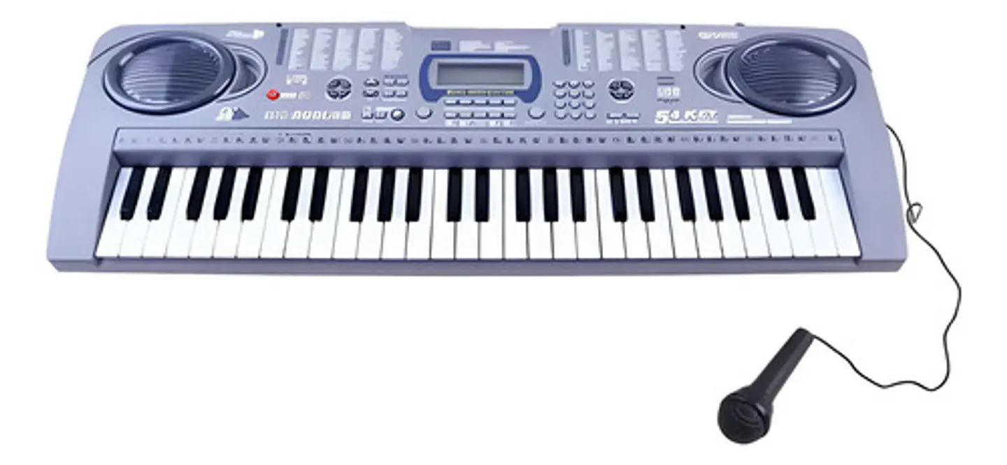 Organeta Piano 54 Teclas Usb Mp3 Micrófono Color Negro 5v 2