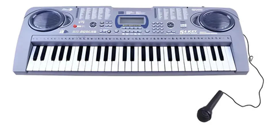 Organeta Piano 54 Teclas Usb Mp3 Micrófono Color Negro 5v 2