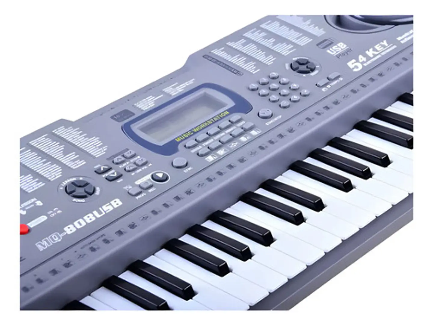 Organeta Piano 54 Teclas Usb Mp3 Micrófono Color Negro 5v 3