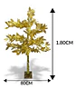 Arbol Navidad Dorado Bodas Arreglos Decor 1.8m Hojas 160 Led - Miniatura 3