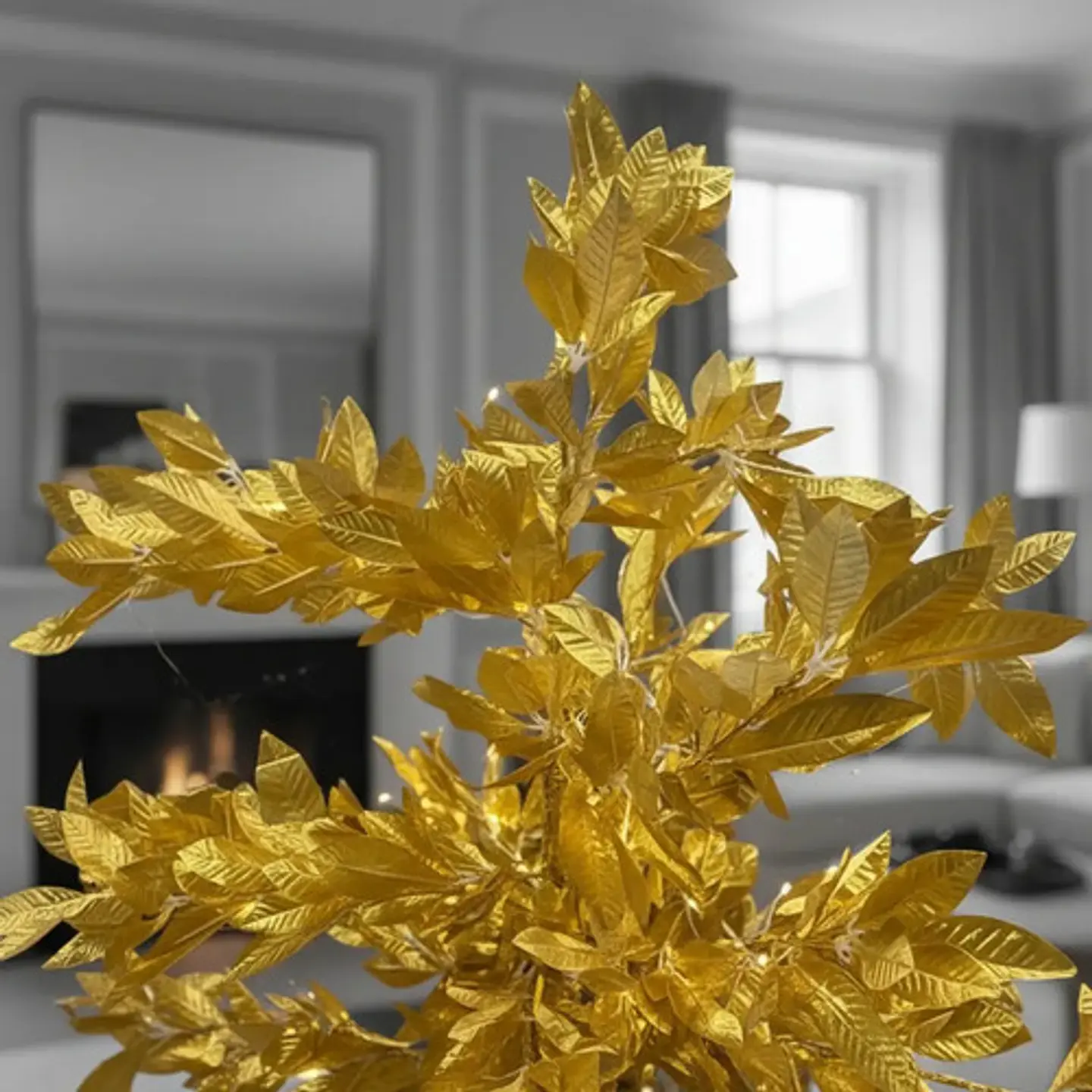 Arbol Navidad Dorado Bodas Arreglos Decor 1.8m Hojas 160 Led 4