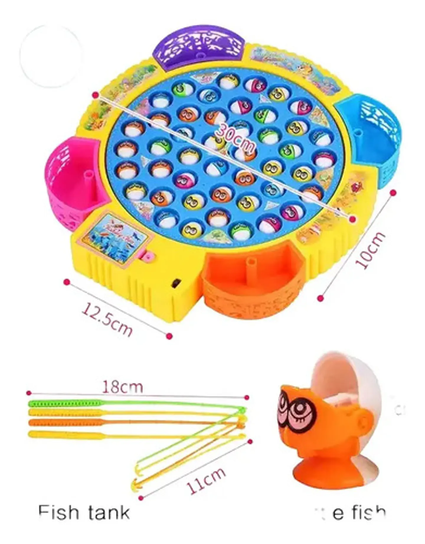 Juego De Pesca Juguete Giratorio Infantil 45 Peces 4 Pescas 3