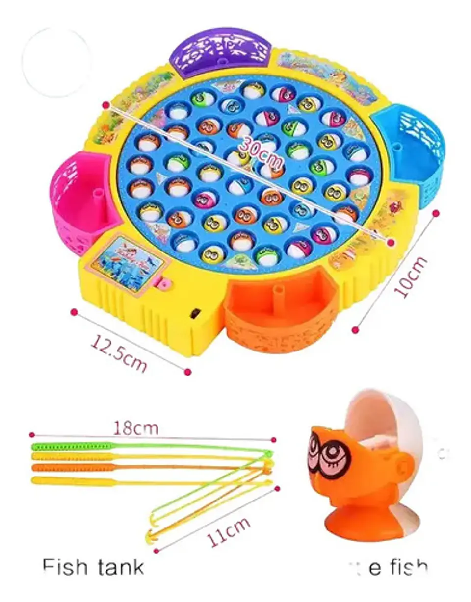 Juego De Pesca Juguete Giratorio Infantil 45 Peces 4 Pescas 3