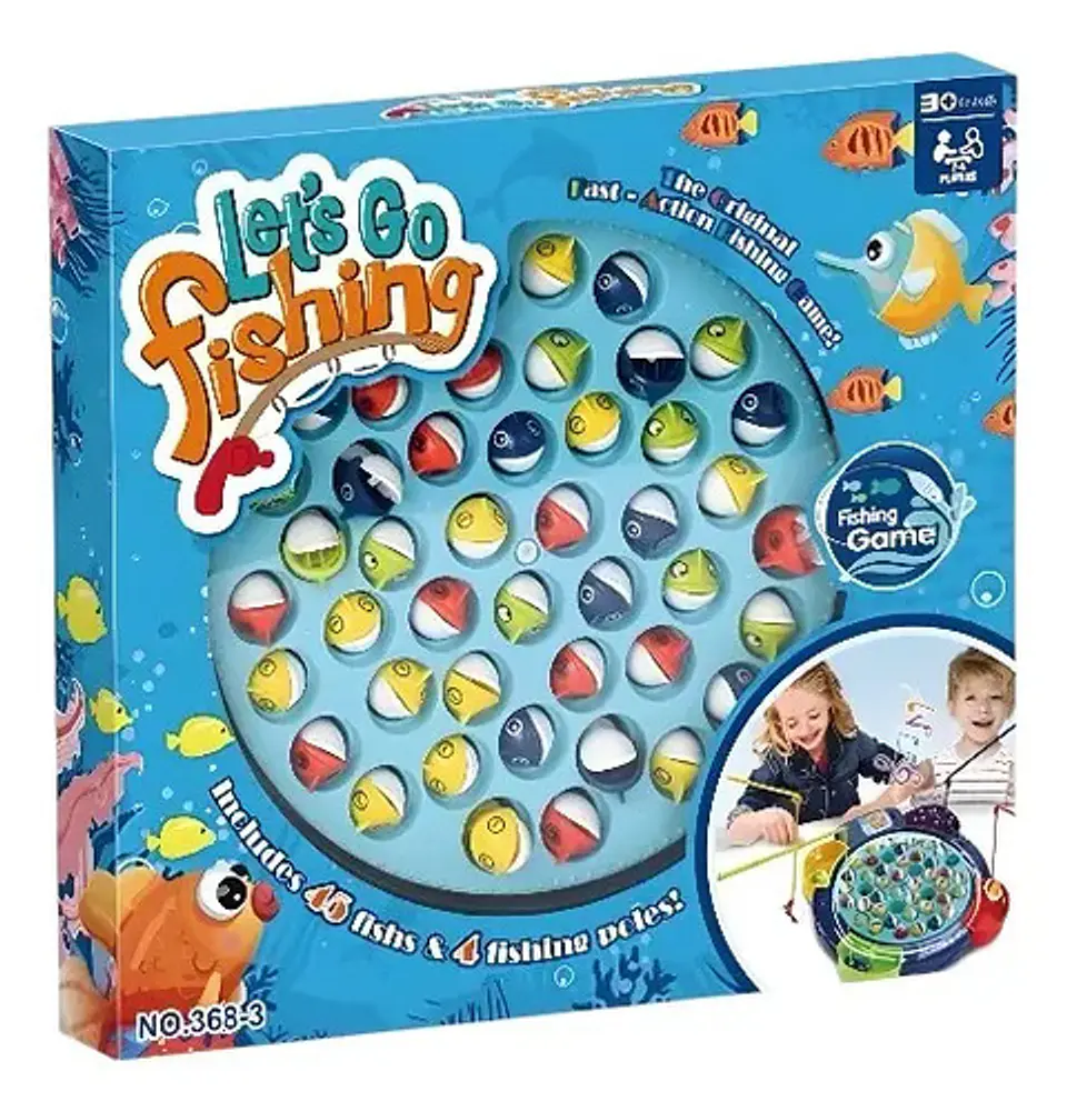 Juego De Pesca Juguete Giratorio Infantil 45 Peces 4 Pescas 5
