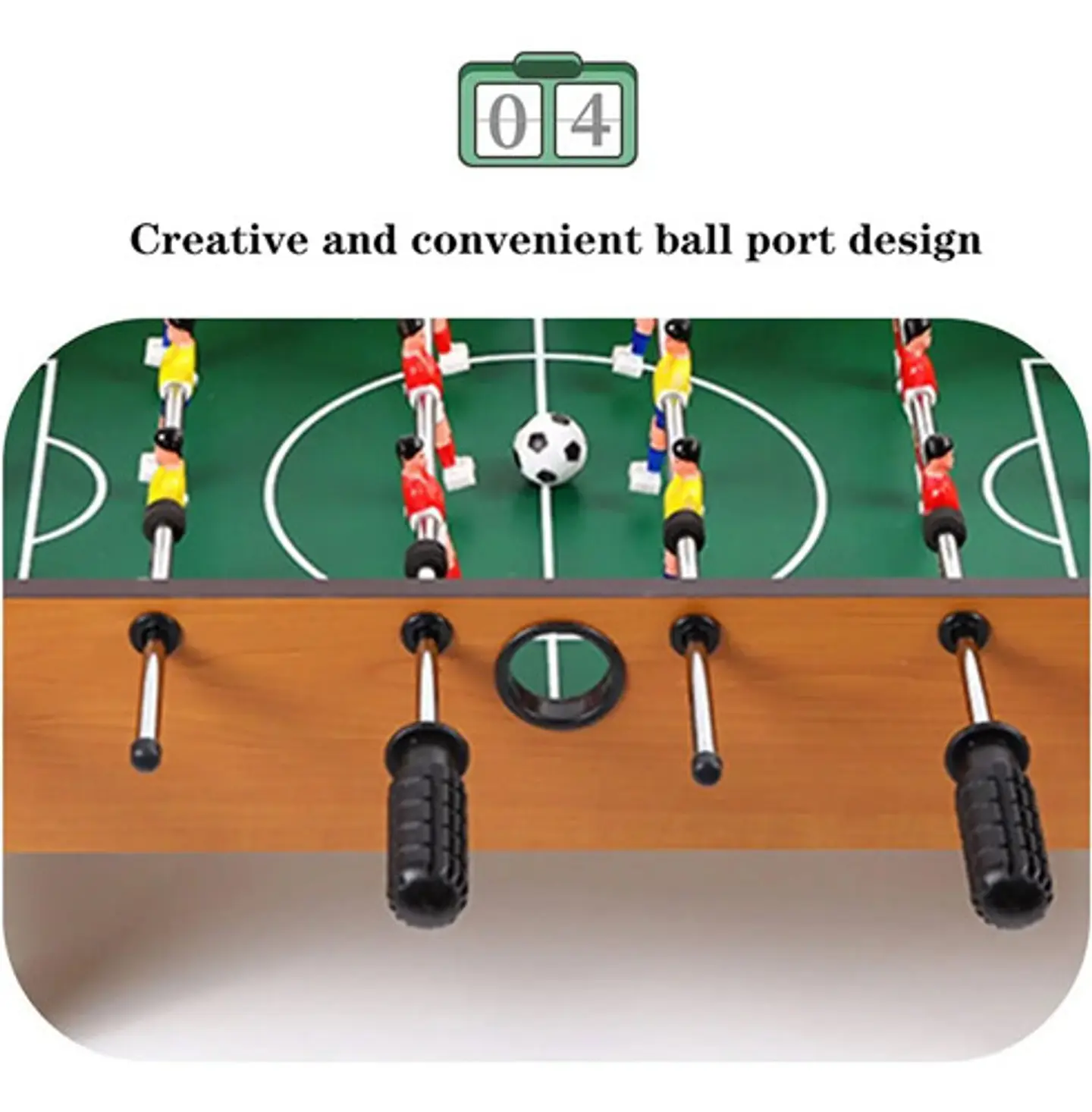 Juego De Futbol De Mesa Madera Futbolito Futbolin Cancha 3