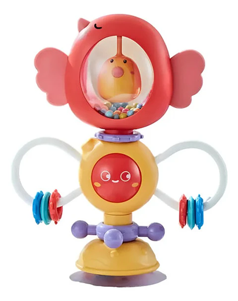 Sonajero Giratorio Bebe Estimulacion Montessori Educativo Color Rojo Diseño Carro