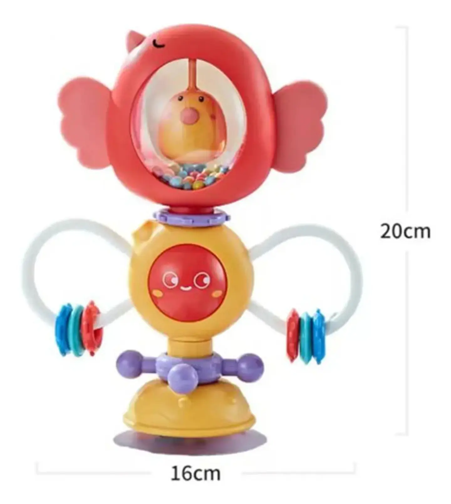 Sonajero Giratorio Bebe Estimulacion Montessori Educativo Color Rojo Diseño Carro 2