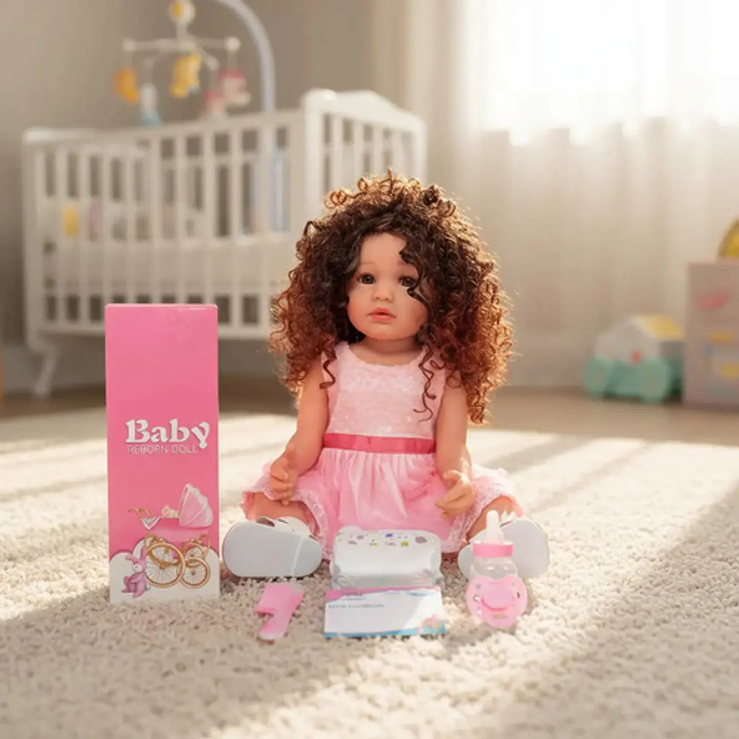 Muñeca 54cm Bebé Crespa Realista Silicona Cuerpo Blando 1