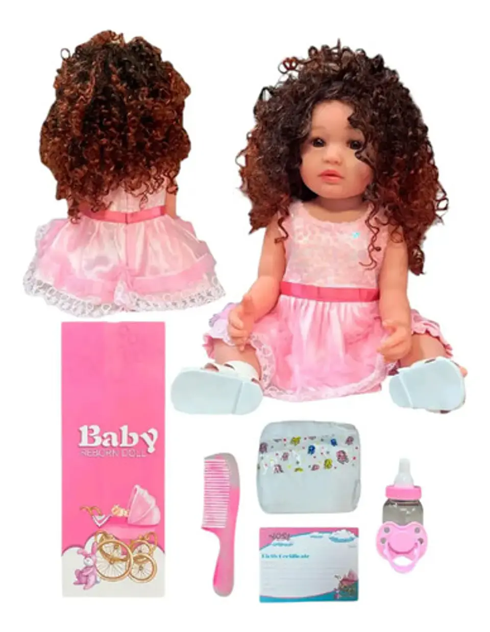 Muñeca 54cm Bebé Crespa Realista Silicona Cuerpo Blando 2