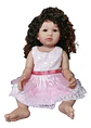 Muñeca 54cm Bebé Crespa Realista Silicona Cuerpo Blando - Miniatura 3