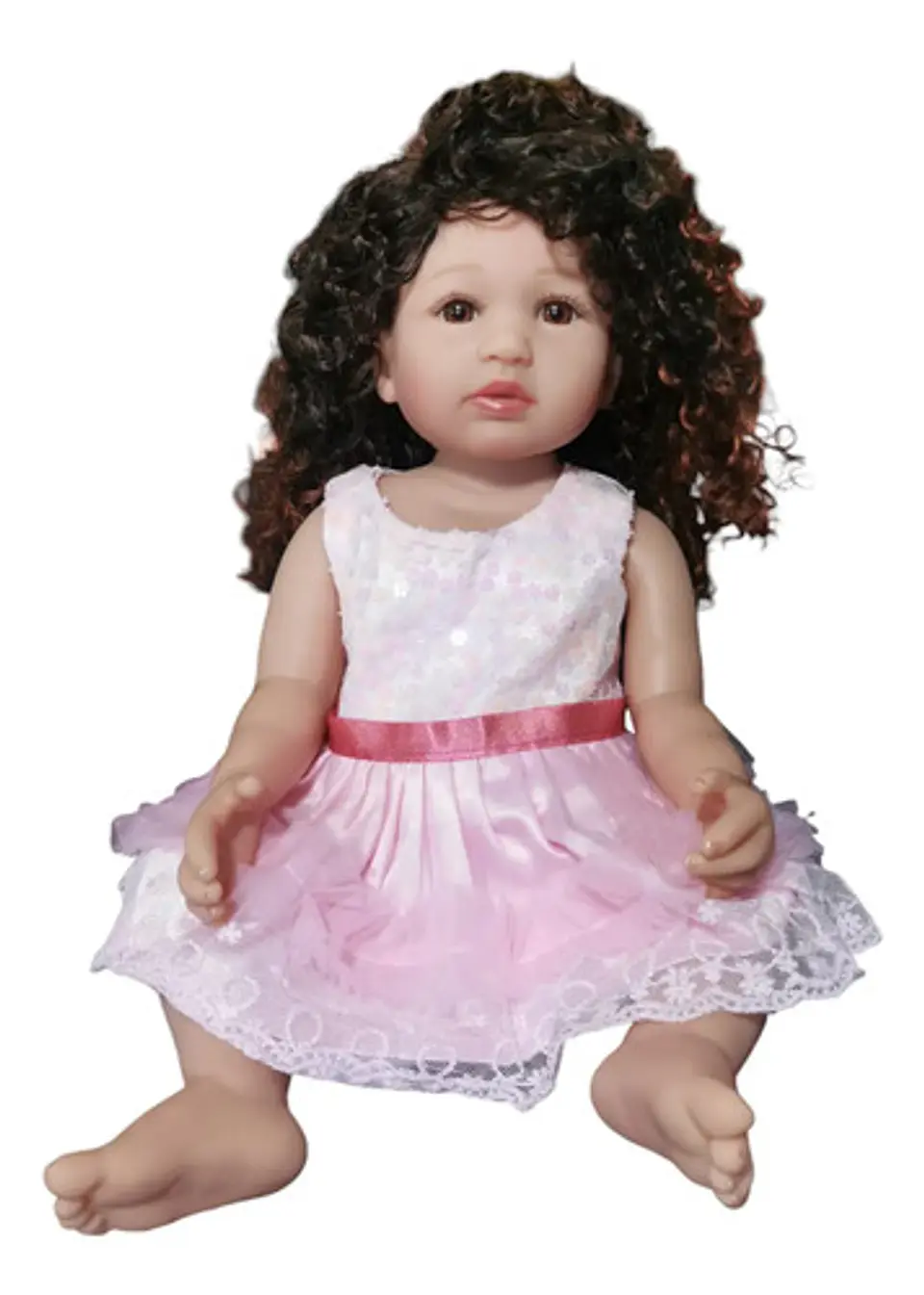 Muñeca 54cm Bebé Crespa Realista Silicona Cuerpo Blando 3
