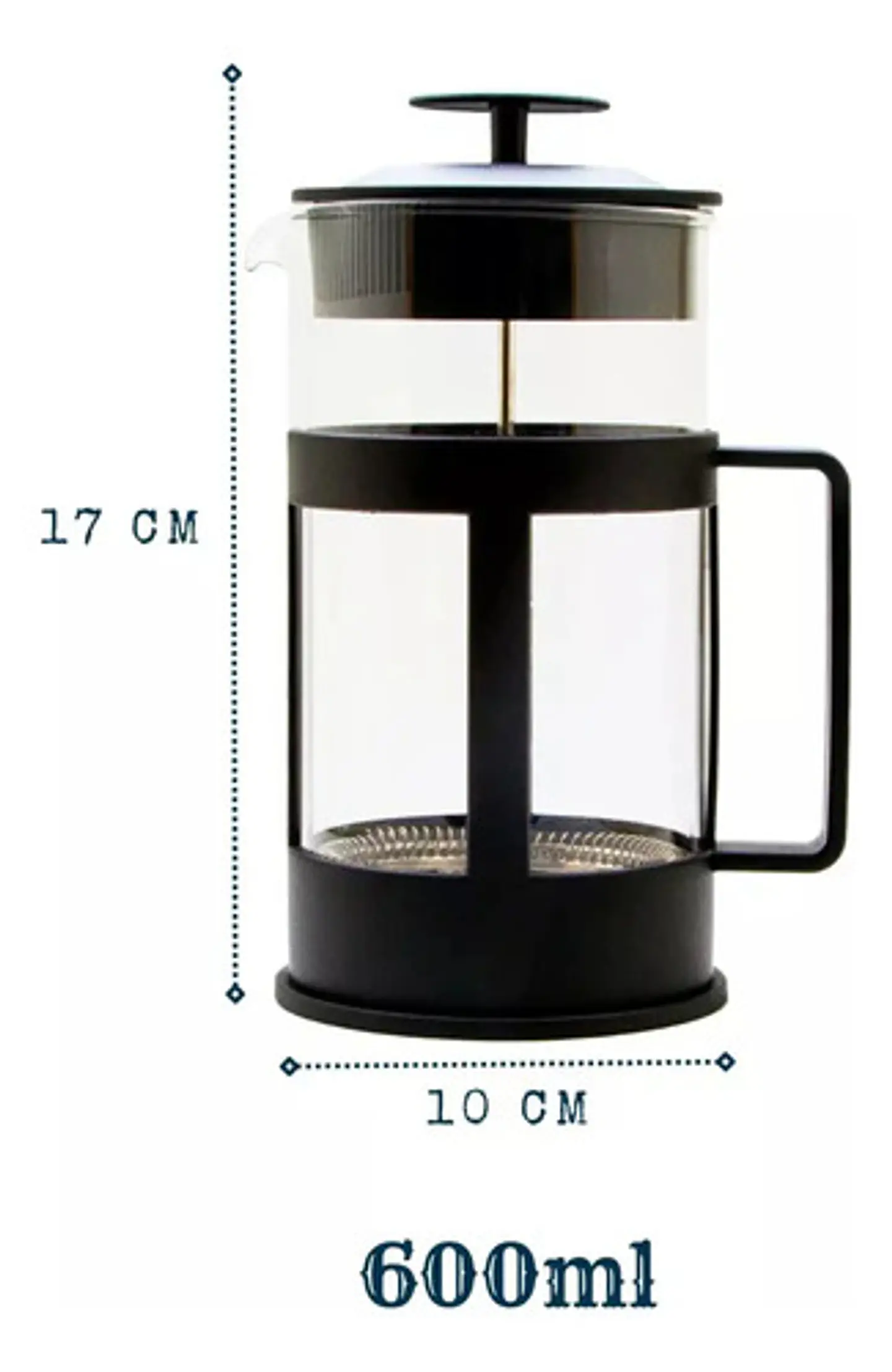 Prensa Francesa Cafe Cafetera Te Vidrio Borosilicato 600ml 3