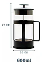 Prensa Francesa Cafe Cafetera Te Vidrio Borosilicato 600ml - Miniatura 3