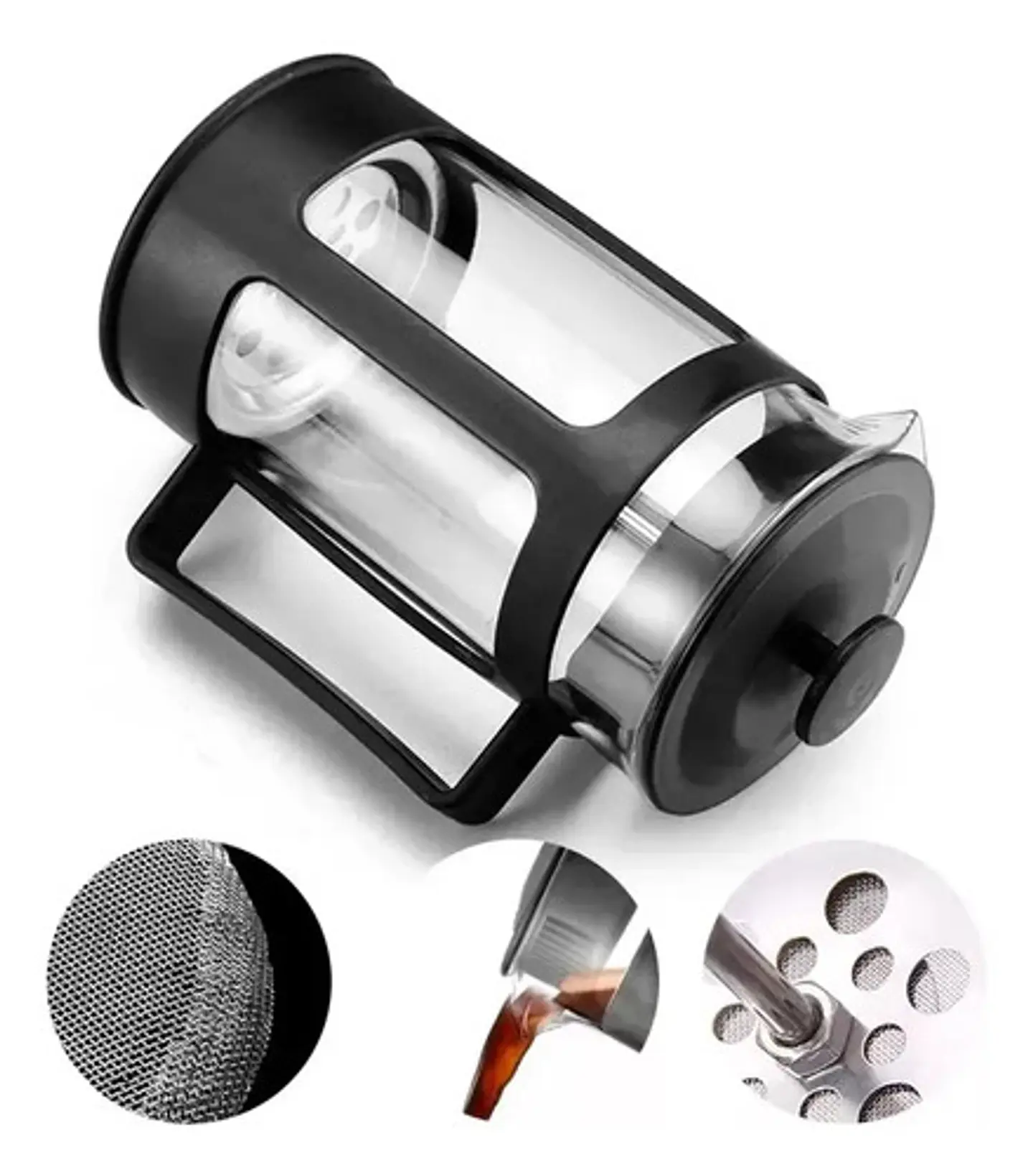 Prensa Francesa Cafe Cafetera Te Vidrio Borosilicato 600ml 4