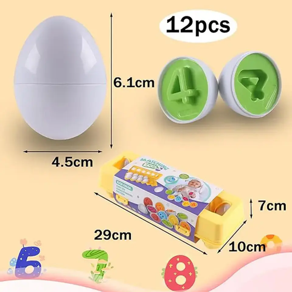 Clasificador Montessori 12 Piezas Huevos Didáctico Transport 4